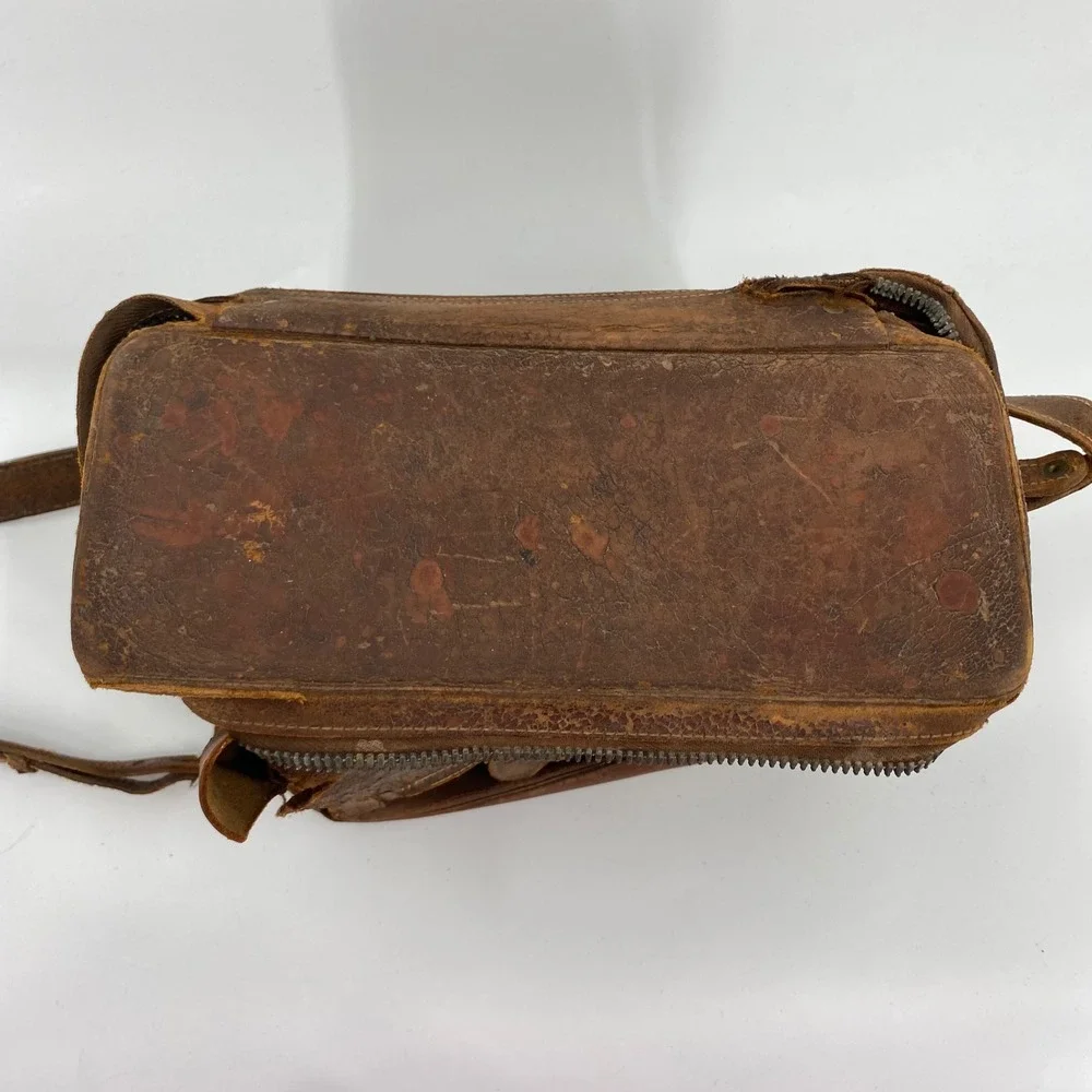 Vintage Emmet California Brown Leather Messenger Bag Distressed Cowhide USA Made